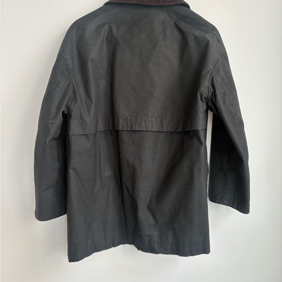 Massimo Dutti Black Utility Trench Field Jacket with Brown Corduroy Collar - Picture 4 of 5